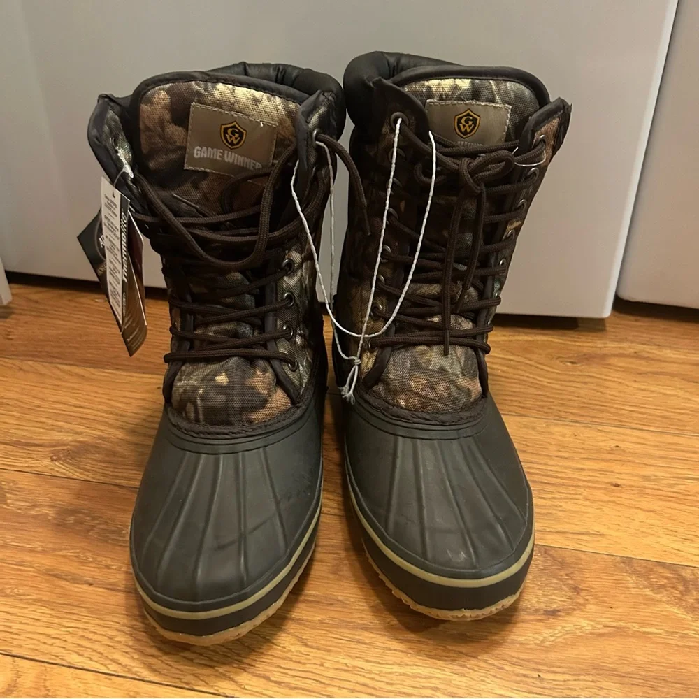 Game Winner Insulated LaceUp Rubber Toe Camouflage Boots NWT New with Tags Sz 10
